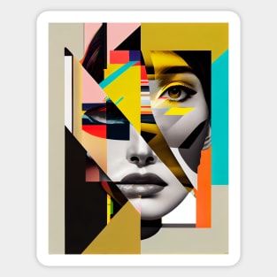 Abstract woman in pop-art style portait Sticker